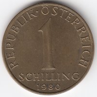 Австрия 1 шиллинг 1980 год