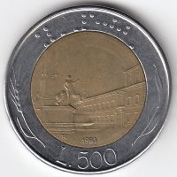 Италия 500 лир 1983 год