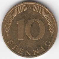 ФРГ 10 пфеннигов 1996 год (A)