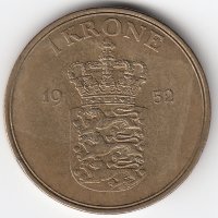 Дания 1 крона 1952 год