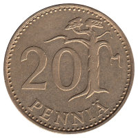 Финляндия 20 пенни 1977 год