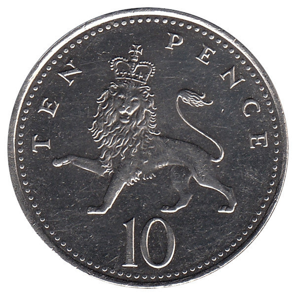 Великобритания 10 пенсов 2000 год