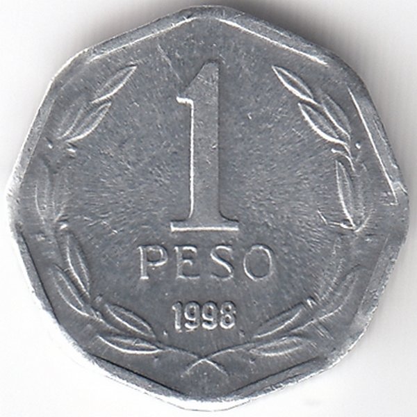 Чили 1 песо 1998 год