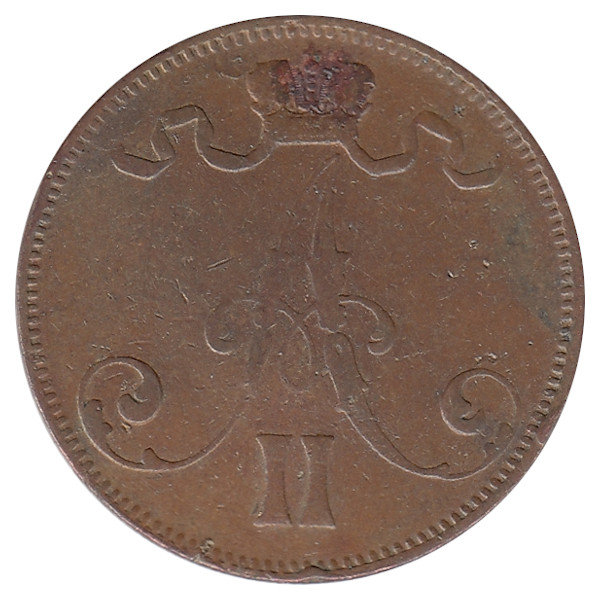 Финляндия (Великое княжество) 5 пенни 1872 год 