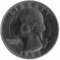 США 25 центов 1983 год (P)