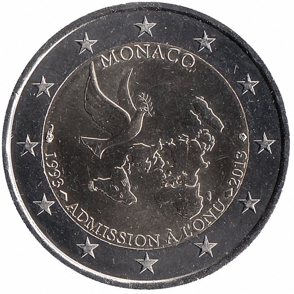 Монако 2 евро 2013 год (20 лет вступления в ООН)