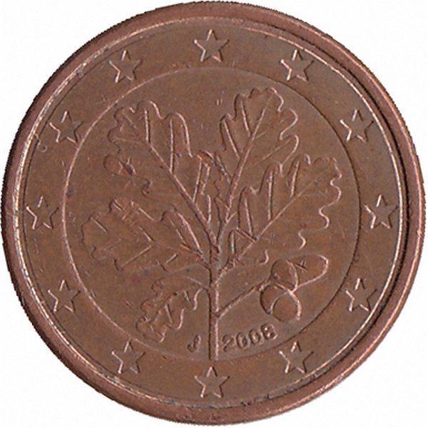 Германия 1 евроцент 2008 год (J)
