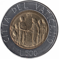 Ватикан 500 лир 1994 год