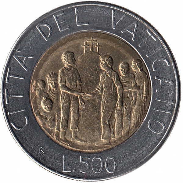 Ватикан 500 лир 1994 год