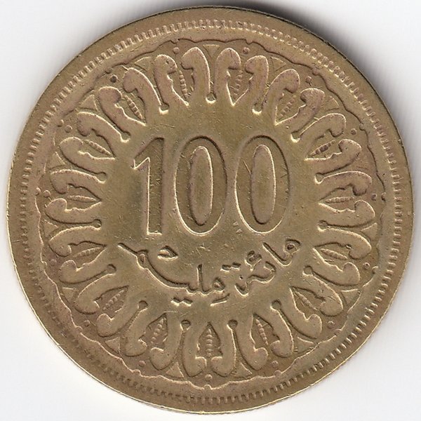 Тунис 100 миллимов 1983 год