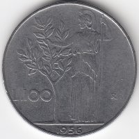 Италия 100 лир 1956 год