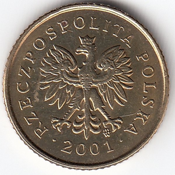 Польша 1 грош 2001 год
