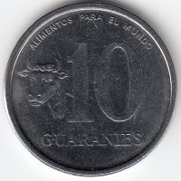 Парагвай 10 гуарани 1986 год
