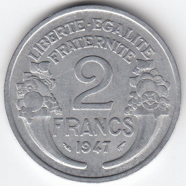 Франция 2 франка 1947 год