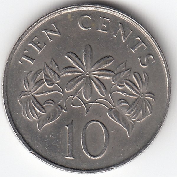Сингапур 10 центов 1987 год