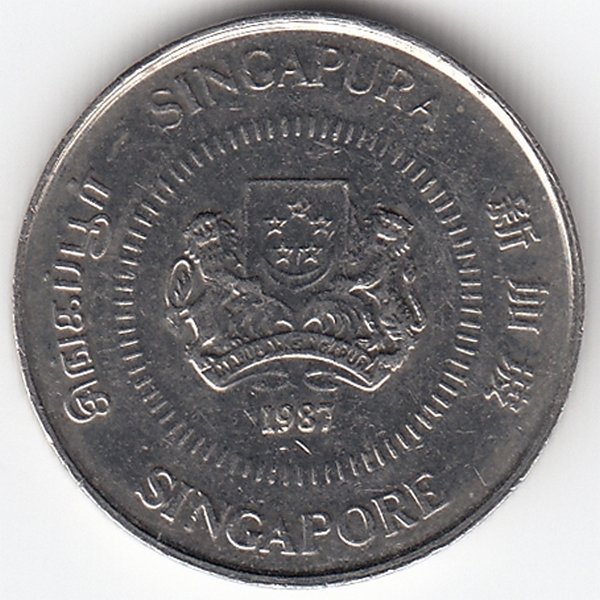 Сингапур 10 центов 1987 год