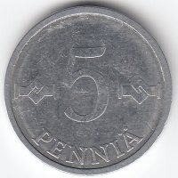 Финляндия 5 пенни 1984 год