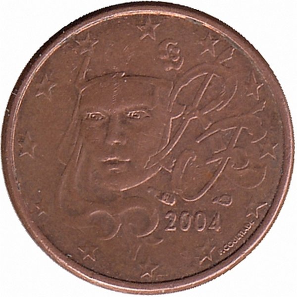 Франция 1 евроцент 2004 год