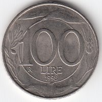 Италия 100 лир 1998 год