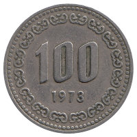 Южная Корея 100 вон 1973 год