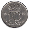 Нидерланды 10 центов 1950 год