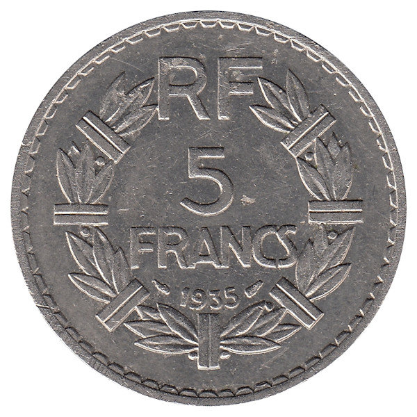 Франция 5 франков 1935 год