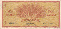 Банкнота 1 марка 1963 г. Финляндия