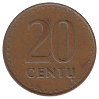 Литва 20 центов 1991 год