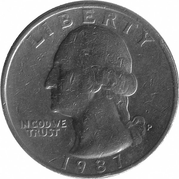 США 25 центов 1987 год (P)