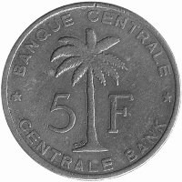 Бельгийское Конго (Руанда-Урунди) 5 франков 1959 год