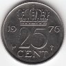 Нидерланды 25 центов 1976 год