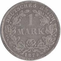 Германия 1 марка 1874 год (D)