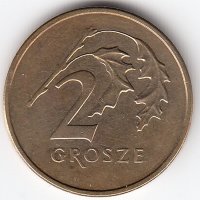 Польша 2 гроша 1992 год