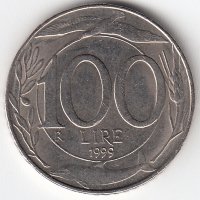 Италия 100 лир 1999 год