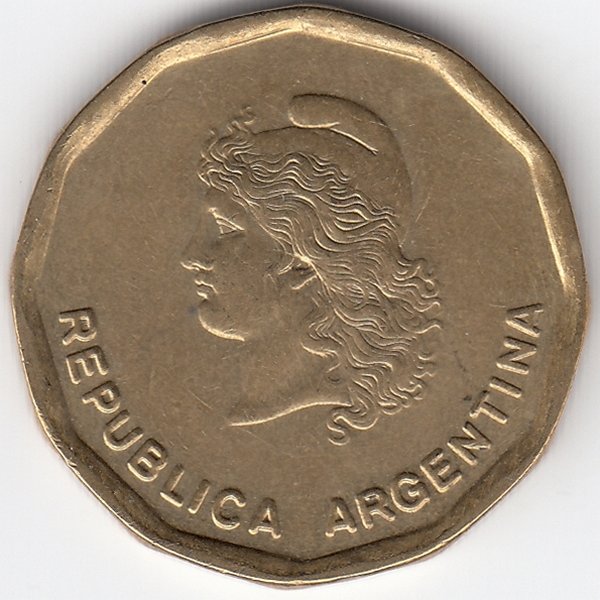 Аргентина 50 сентаво 1988 год