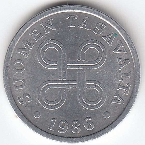 Финляндия 5 пенни 1986 год