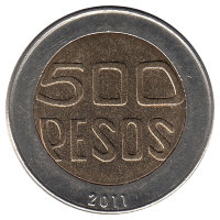 Колумбия 500 песо 2011 год (UNC)