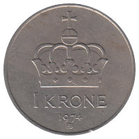 Норвегия 1 крона 1974 год