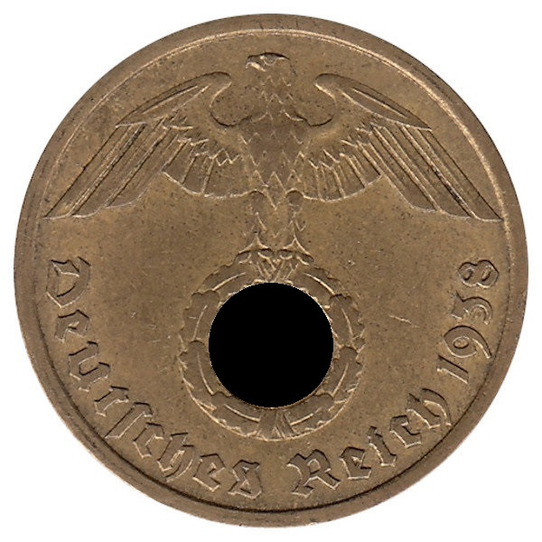 Германия (Третий Рейх) 10 рейхспфеннигов 1938 год (J)