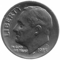 США 10 центов 1985 год (D)