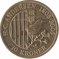 Дания 10 крон 2007 год (aUNC)