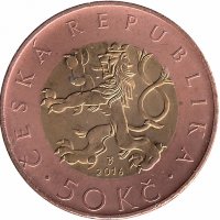 Чехия 50 крон 2016 год (aUNC)