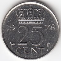 Нидерланды 25 центов 1978 год