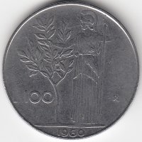 Италия 100 лир 1960 год