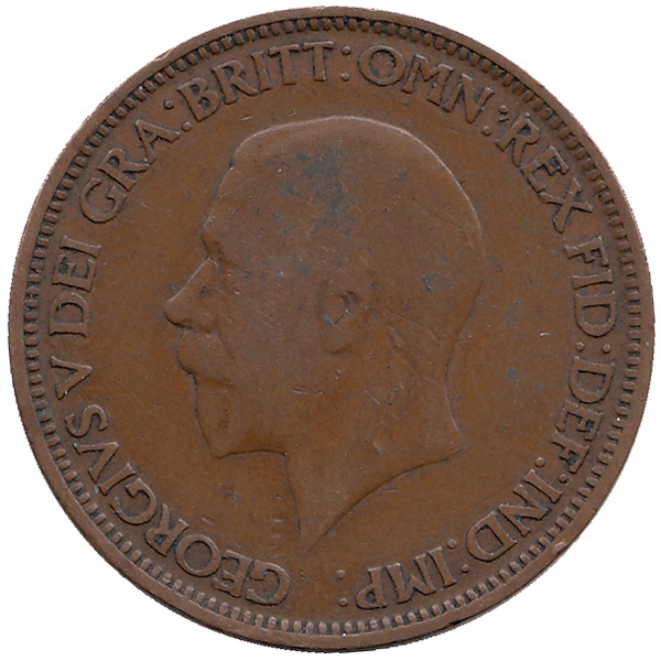 Великобритания 1/2 пенни 1928 год