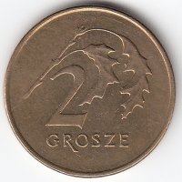 Польша 2 гроша 2009 год