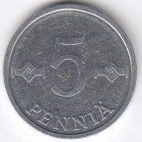 Финляндия 5 пенни 1987 год