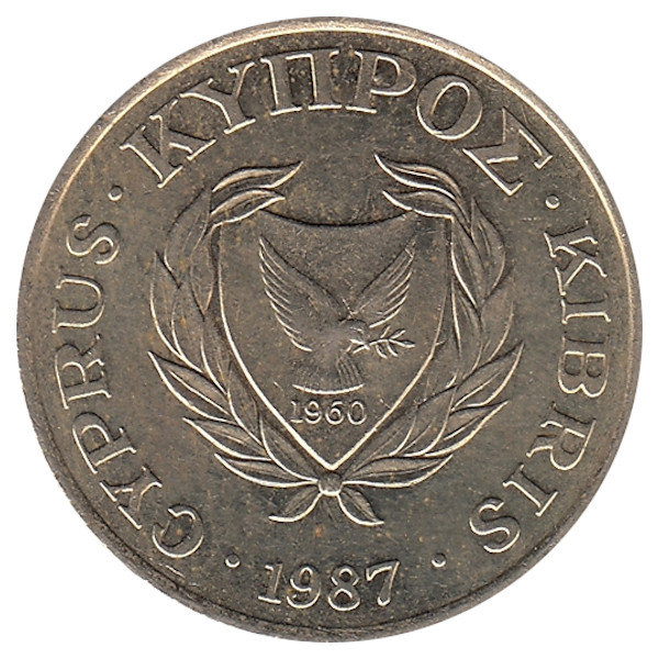 Кипр 5 центов 1987 год (UNC)