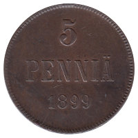 Финляндия (Великое княжество) 5 пенни 1899 год 