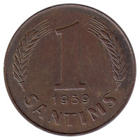 Латвия 1 сантим 1939 год